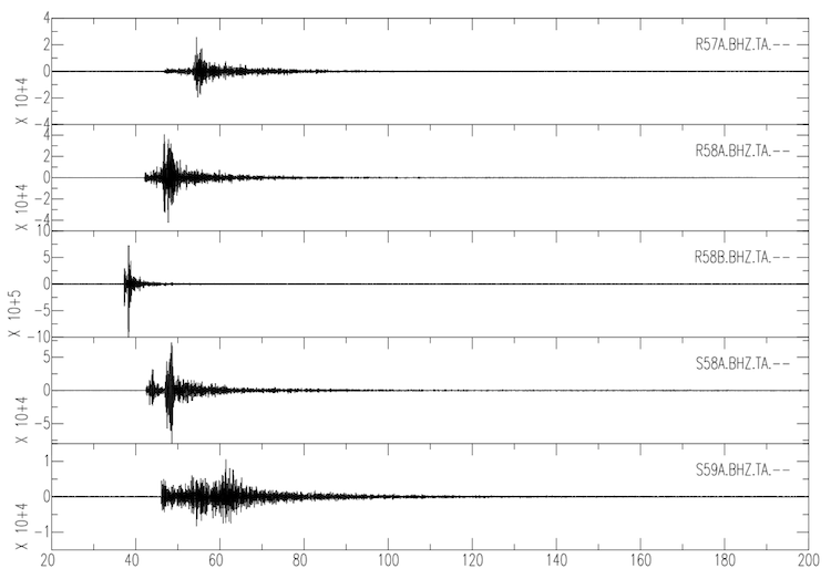 seismograms for Louisa County aftershock July 2014